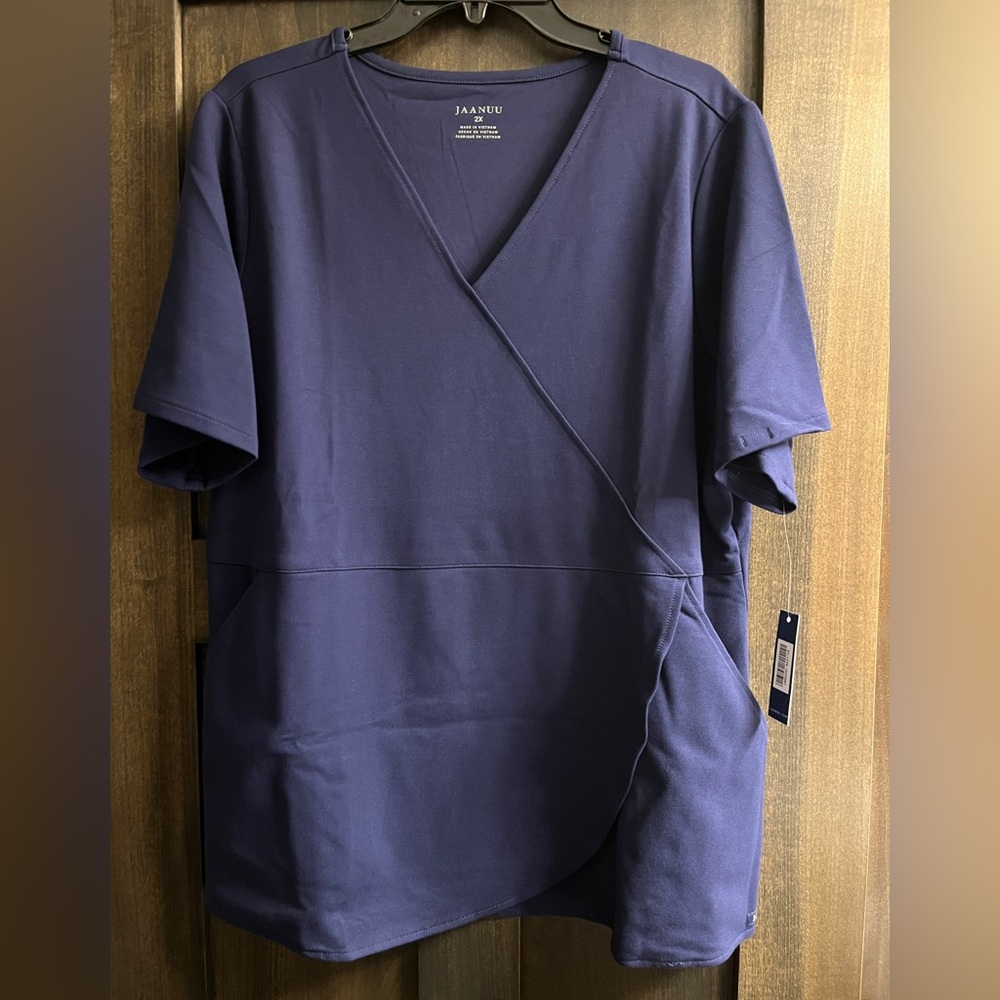Jaanuu Women's Navy Scrub Top
